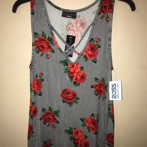 Large No Sleeve Floral Shirt